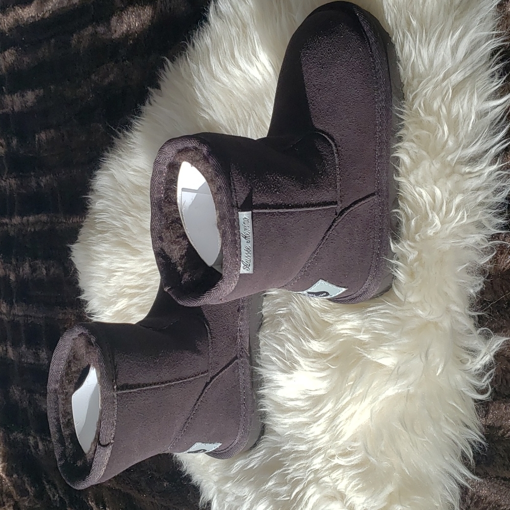 Aussie Merino Chocolate Brown Suede slip on Bootie K9 - Picture 1 of 12